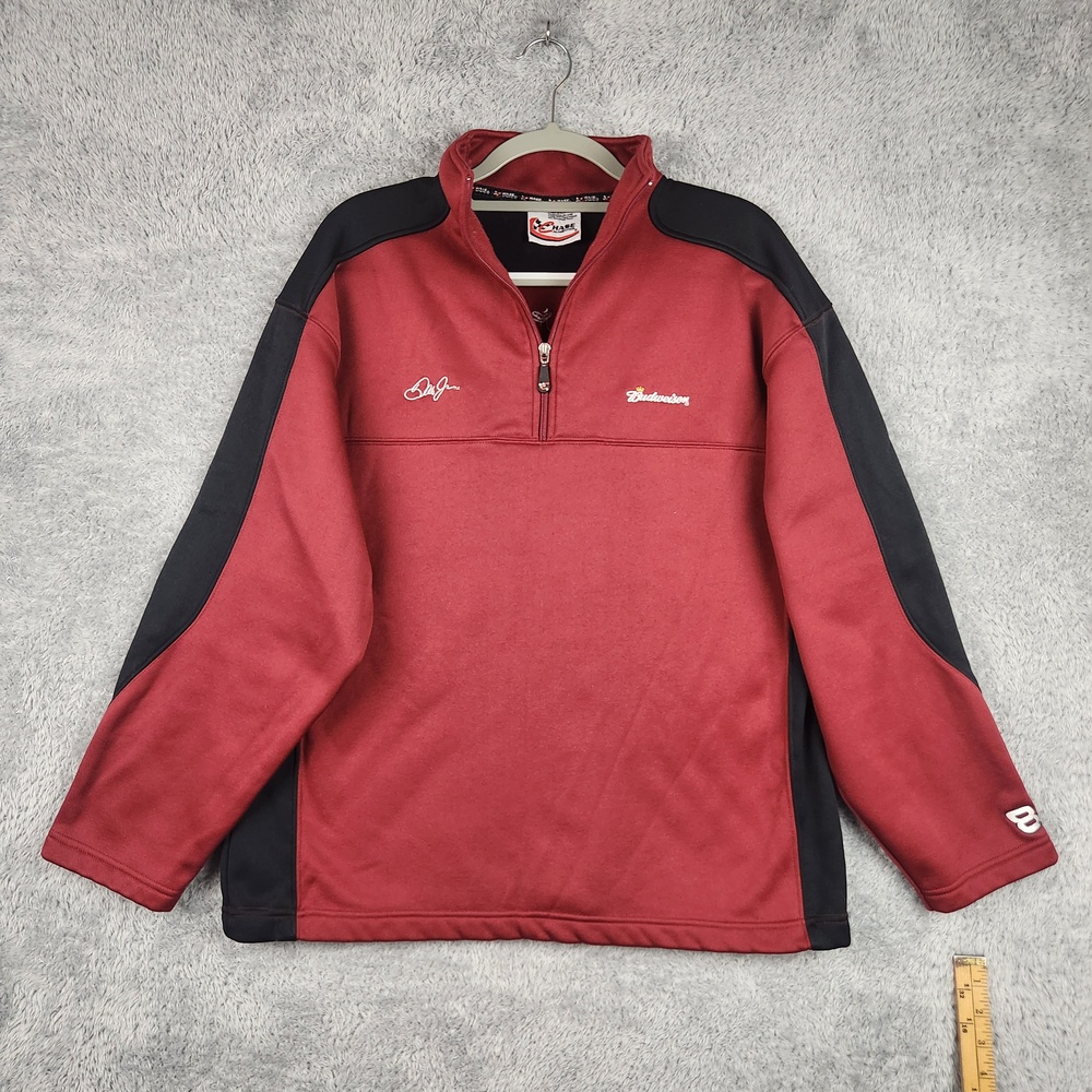 Vintage Dale Earnhardt Jr Sweatshirt Mens Large Red NASCAR Racing Budweiser 8